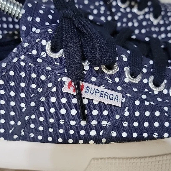 Superga Navy Polka Dot Sneakers - Picture 3 of 11